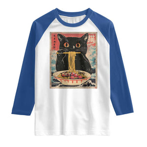 Japanese Ramen Raglan Shirt Funny Graphic Tees Foodies Kawaii Cat Anime Gifts TS10 White Royal Print Your Wear
