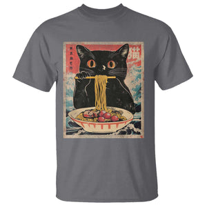 Japanese Ramen T Shirt Funny Graphic Tees Foodies Kawaii Cat Anime Gifts TS10 Charcoal Print Your Wear