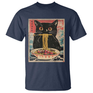 Japanese Ramen T Shirt Funny Graphic Tees Foodies Kawaii Cat Anime Gifts TS10 Navy Print Your Wear