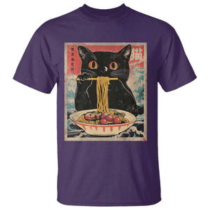 Japanese Ramen T Shirt Funny Graphic Tees Foodies Kawaii Cat Anime Gifts TS10 Purple Print Your Wear
