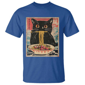 Japanese Ramen T Shirt Funny Graphic Tees Foodies Kawaii Cat Anime Gifts TS10 Royal Blue Print Your Wear