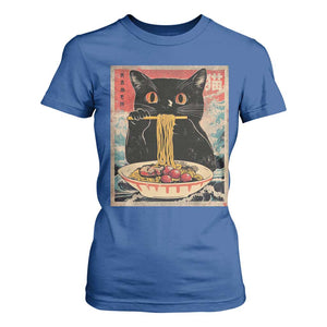 Japanese Ramen T Shirt For Women Funny Graphic Tees Foodies Kawaii Cat Anime Gifts TS10 Royal Blue Print Your Wear