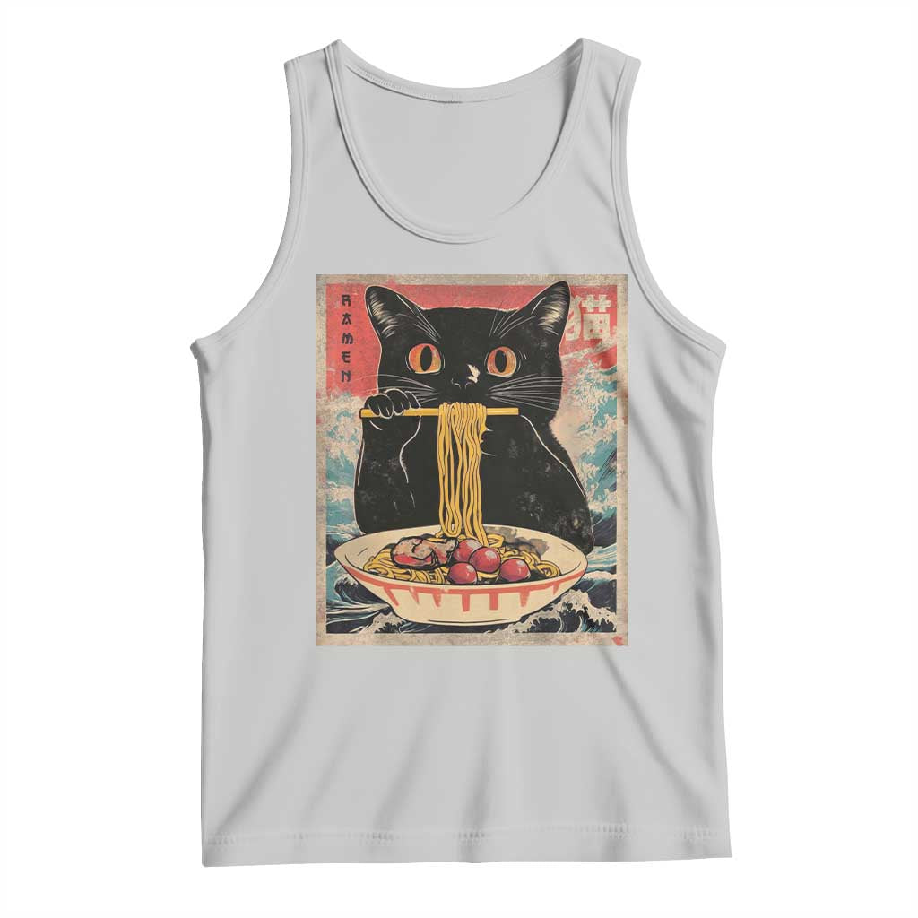 Japanese Ramen Tank Top Funny Graphic Tees Foodies Kawaii Cat Anime Gifts TS10 Ash Print Your Wear