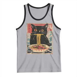 Japanese Ramen Tank Top Funny Graphic Tees Foodies Kawaii Cat Anime Gifts TS10 Athletic Heather Black Print Your Wear