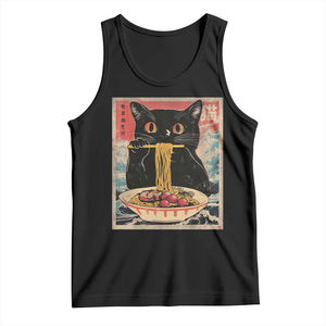 Japanese Ramen Tank Top Funny Graphic Tees Foodies Kawaii Cat Anime Gifts TS10 Black Print Your Wear
