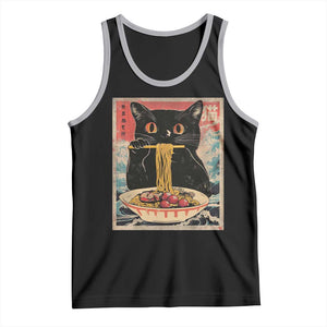 Japanese Ramen Tank Top Funny Graphic Tees Foodies Kawaii Cat Anime Gifts TS10 Black Athletic Heather Print Your Wear