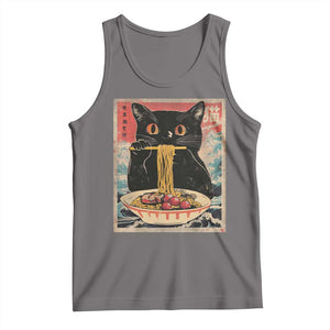 Japanese Ramen Tank Top Funny Graphic Tees Foodies Kawaii Cat Anime Gifts TS10 Deep Heather Print Your Wear