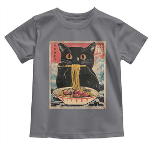 Japanese Ramen Toddler T Shirt Funny Graphic Tees Foodies Kawaii Cat Anime Gifts TS10 Charcoal Print Your Wear