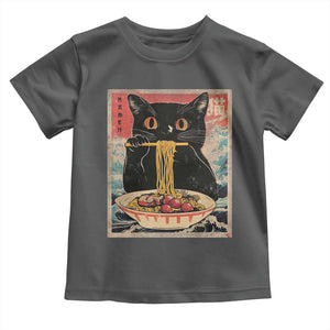 Japanese Ramen Toddler T Shirt Funny Graphic Tees Foodies Kawaii Cat Anime Gifts TS10 Dark Heather Print Your Wear