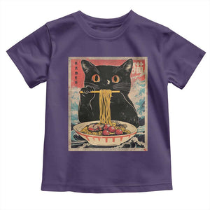 Japanese Ramen Toddler T Shirt Funny Graphic Tees Foodies Kawaii Cat Anime Gifts TS10 Purple Print Your Wear