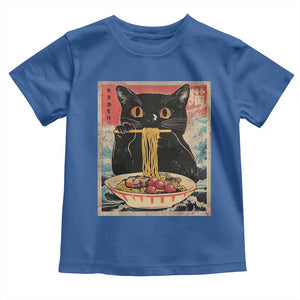 Japanese Ramen Toddler T Shirt Funny Graphic Tees Foodies Kawaii Cat Anime Gifts TS10 Royal Blue Print Your Wear
