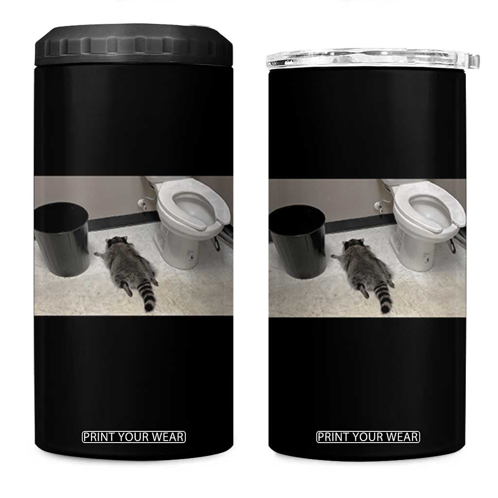 Funny Drunk Raccoon 4 in 1 Can Cooler Tumbler Vintage Liquor Store Trash Panda Memes TS10 One Size: 16 oz Black Print Your Wear