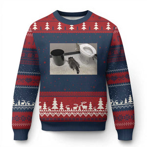 Funny Drunk Raccoon Ugly Christmas Sweater Vintage Liquor Store Trash Panda Memes TS10 Navy Red Print Your Wear