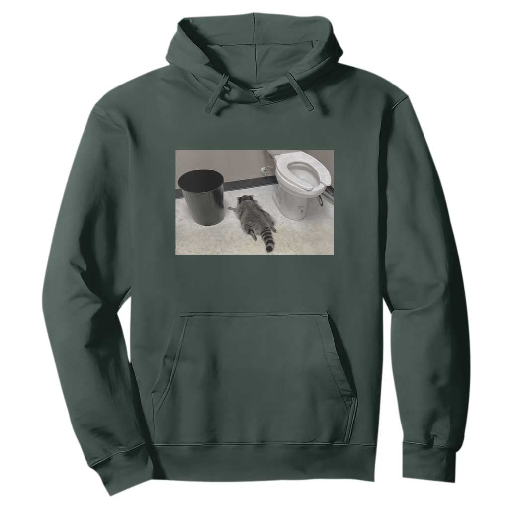 Funny Drunk Raccoon Hoodie Vintage Liquor Store Trash Panda Memes TS10 Dark Forest Green Print Your Wear