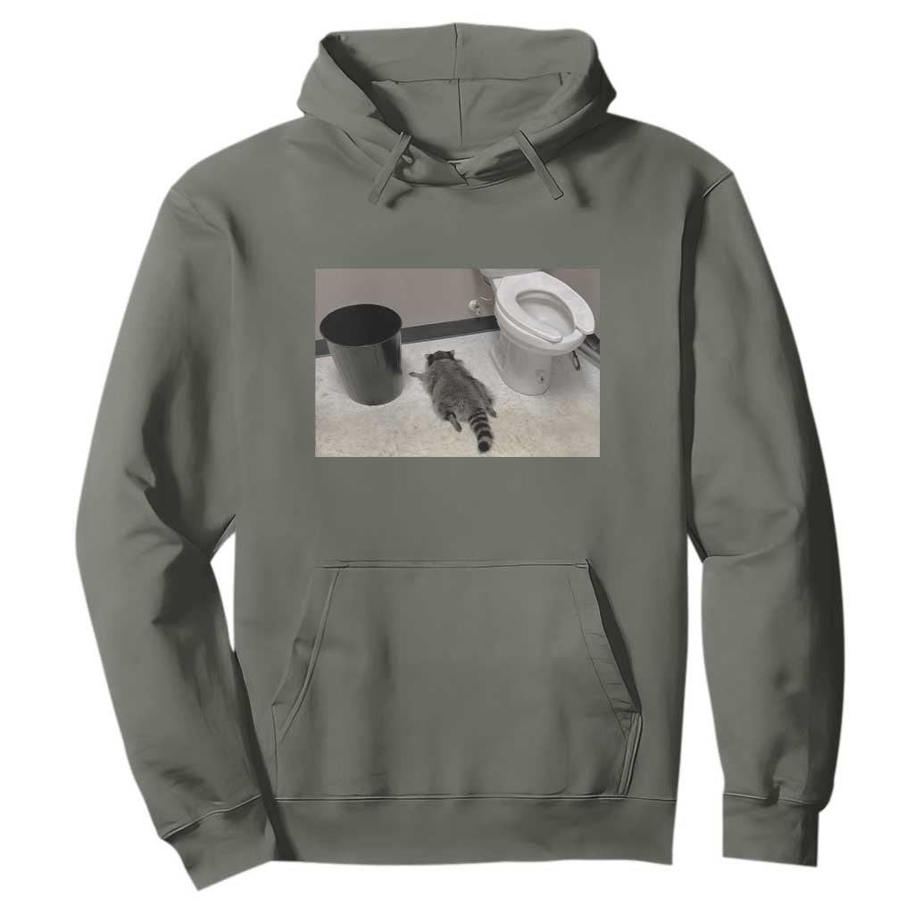 Funny Drunk Raccoon Hoodie Vintage Liquor Store Trash Panda Memes TS10 Military Green Print Your Wear