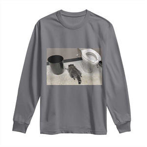 Funny Drunk Raccoon Long Sleeve Shirt Vintage Liquor Store Trash Panda Memes TS10 Charcoal Print Your Wear