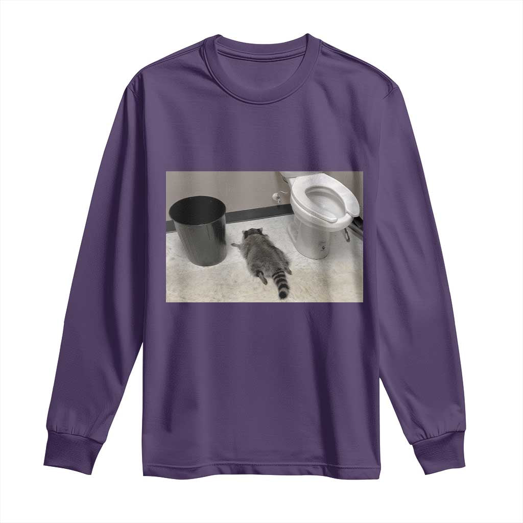 Funny Drunk Raccoon Long Sleeve Shirt Vintage Liquor Store Trash Panda Memes TS10 Purple Print Your Wear