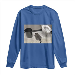Funny Drunk Raccoon Long Sleeve Shirt Vintage Liquor Store Trash Panda Memes TS10 Royal Blue Print Your Wear