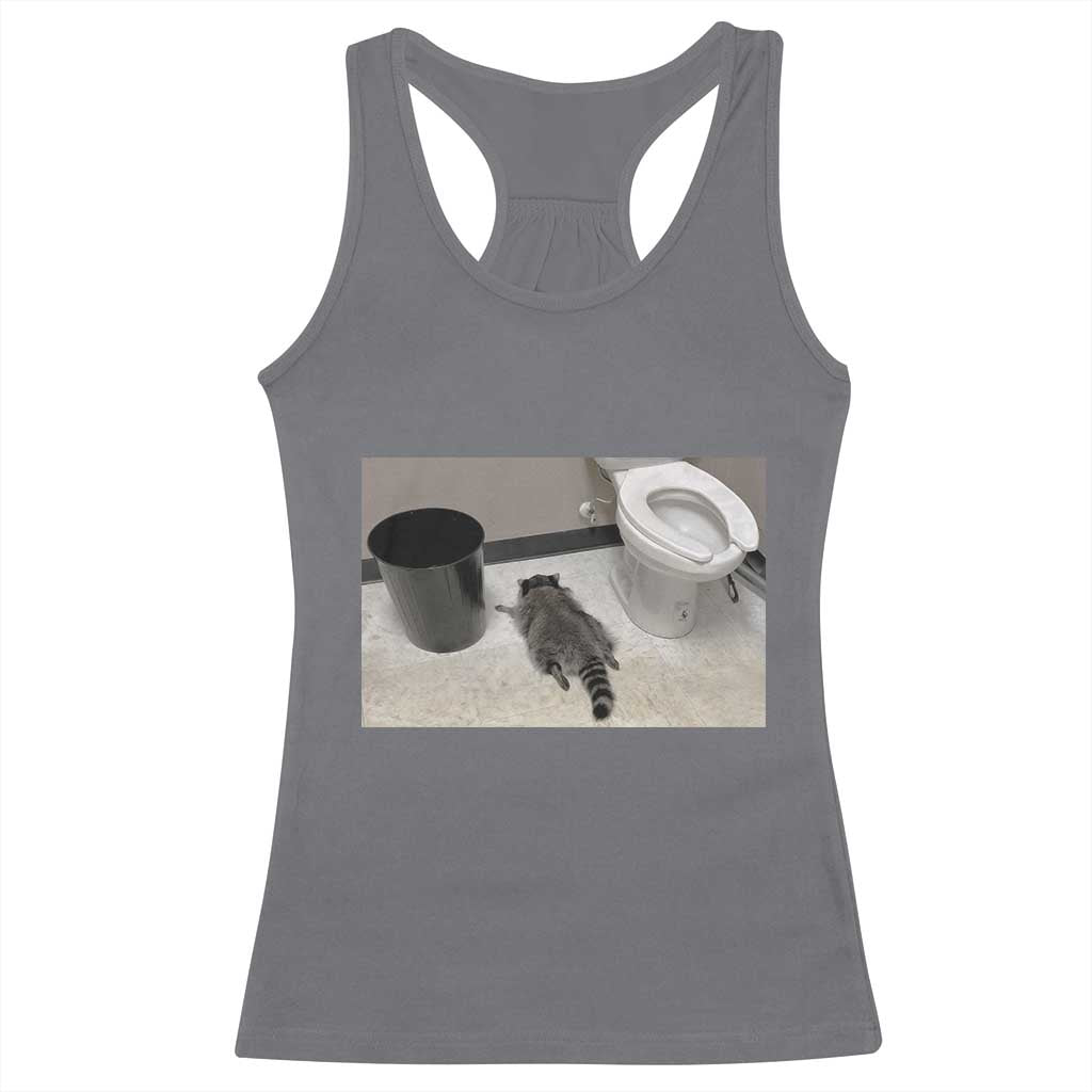 Funny Drunk Raccoon Racerback Tank Top Vintage Liquor Store Trash Panda Memes TS10 Charcoal Print Your Wear