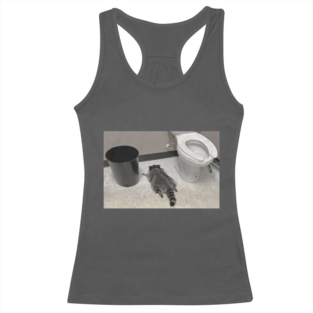 Funny Drunk Raccoon Racerback Tank Top Vintage Liquor Store Trash Panda Memes TS10 Dark Heather Print Your Wear