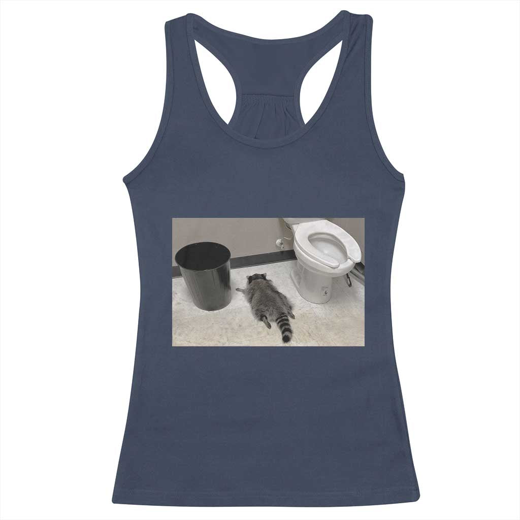 Funny Drunk Raccoon Racerback Tank Top Vintage Liquor Store Trash Panda Memes TS10 Navy Print Your Wear