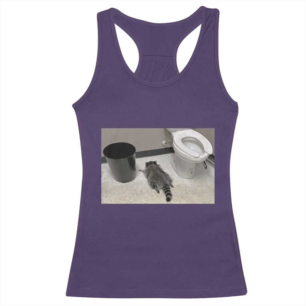Funny Drunk Raccoon Racerback Tank Top Vintage Liquor Store Trash Panda Memes TS10 Purple Print Your Wear