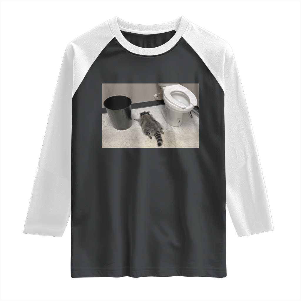 Funny Drunk Raccoon Raglan Shirt Vintage Liquor Store Trash Panda Memes TS10 Black White Print Your Wear