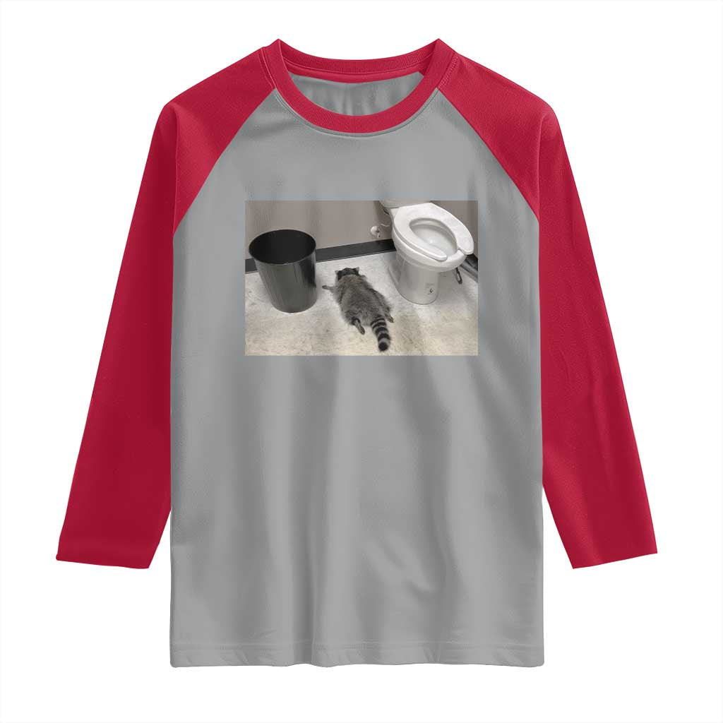 Funny Drunk Raccoon Raglan Shirt Vintage Liquor Store Trash Panda Memes TS10 Sport Gray Red Print Your Wear
