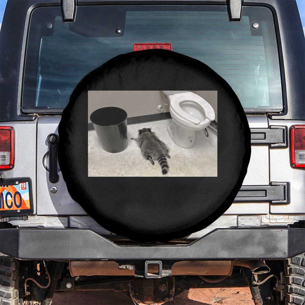 Funny Drunk Raccoon Spare Tire Cover Vintage Liquor Store Trash Panda Memes TS10 No hole Black Print Your Wear