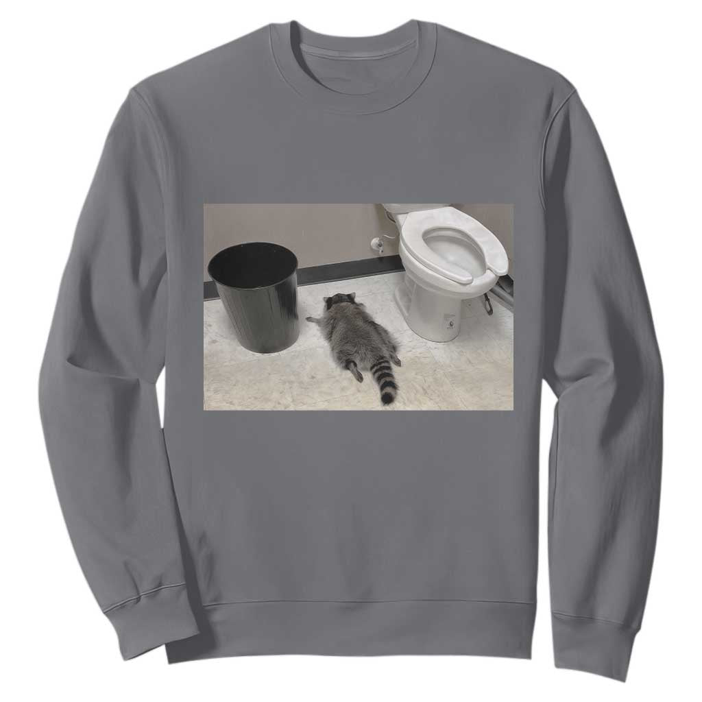 Funny Drunk Raccoon Sweatshirt Vintage Liquor Store Trash Panda Memes TS10 Charcoal Print Your Wear