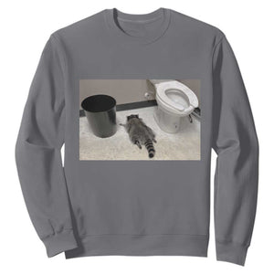 Funny Drunk Raccoon Sweatshirt Vintage Liquor Store Trash Panda Memes TS10 Charcoal Print Your Wear