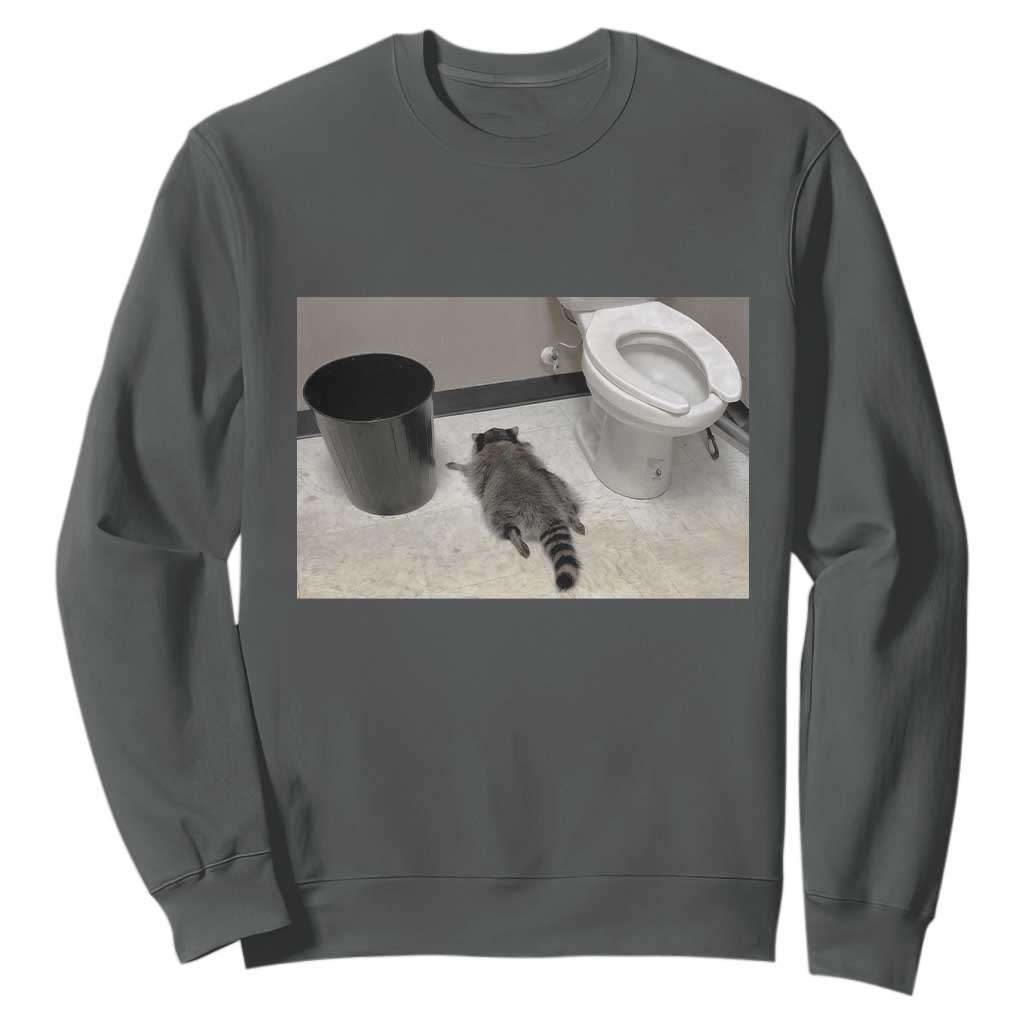 Funny Drunk Raccoon Sweatshirt Vintage Liquor Store Trash Panda Memes TS10 Dark Heather Print Your Wear