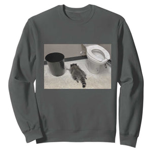 Funny Drunk Raccoon Sweatshirt Vintage Liquor Store Trash Panda Memes TS10 Dark Heather Print Your Wear