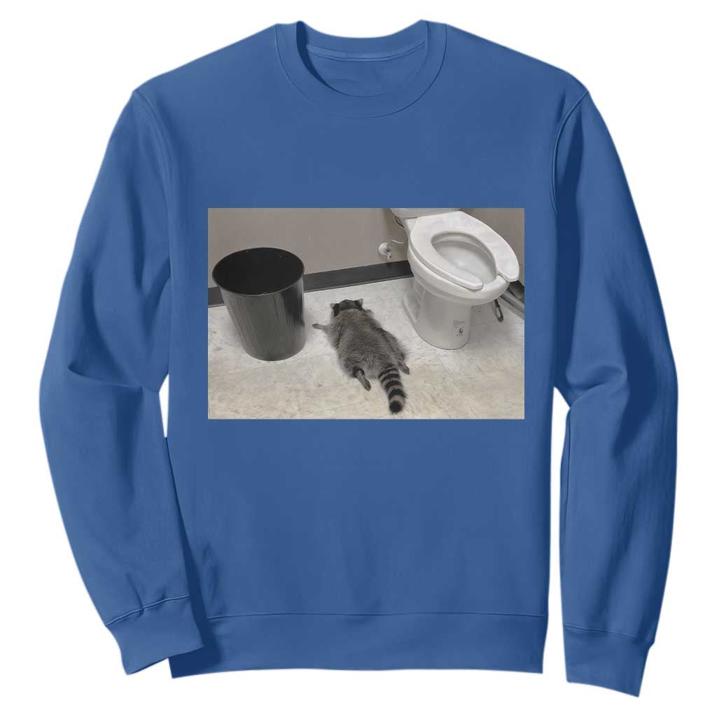 Funny Drunk Raccoon Sweatshirt Vintage Liquor Store Trash Panda Memes TS10 Royal Blue Print Your Wear