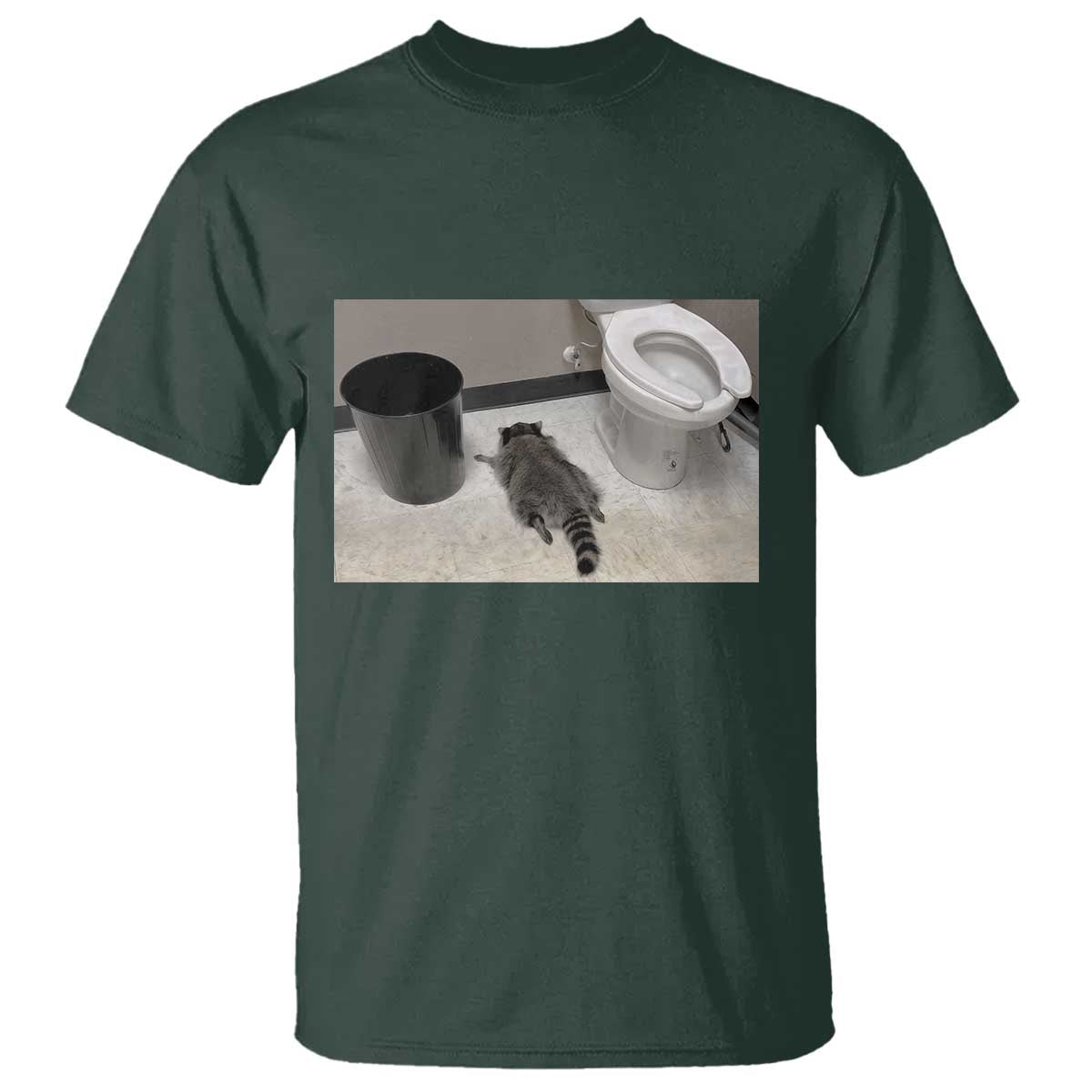 Funny Drunk Raccoon T Shirt Vintage Liquor Store Trash Panda Memes TS10 Dark Forest Green Print Your Wear