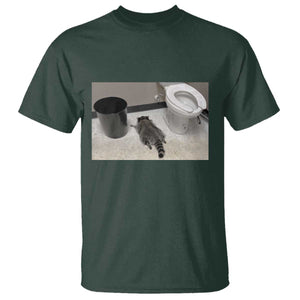 Funny Drunk Raccoon T Shirt Vintage Liquor Store Trash Panda Memes TS10 Dark Forest Green Print Your Wear