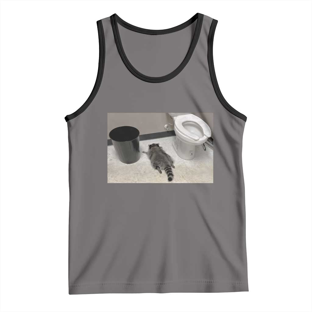 Funny Drunk Raccoon Tank Top Vintage Liquor Store Trash Panda Memes TS10 Deep Heather Black Print Your Wear