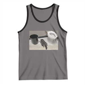Funny Drunk Raccoon Tank Top Vintage Liquor Store Trash Panda Memes TS10 Deep Heather Black Print Your Wear