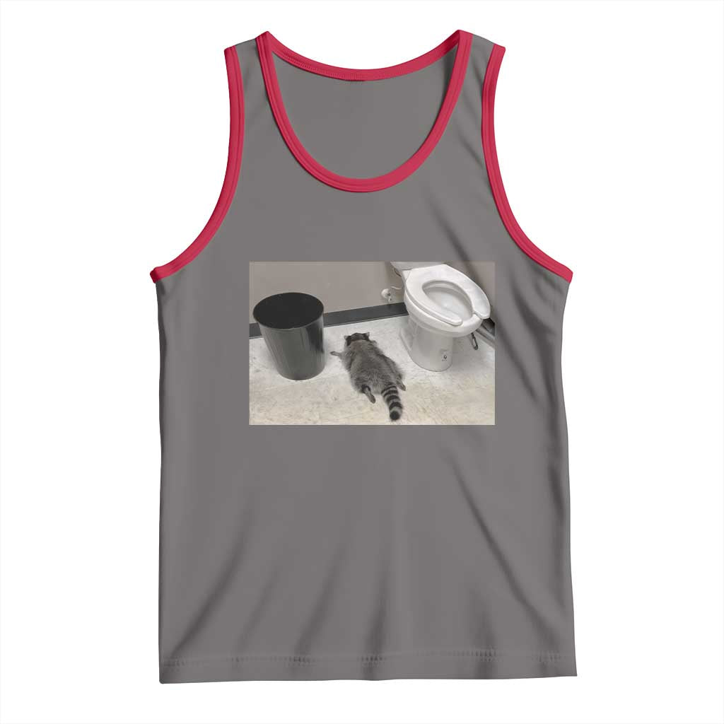 Funny Drunk Raccoon Tank Top Vintage Liquor Store Trash Panda Memes TS10 Deep Heather Red Print Your Wear