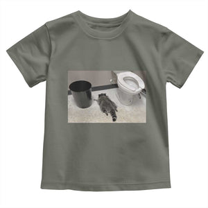 Funny Drunk Raccoon Toddler T Shirt Vintage Liquor Store Trash Panda Memes TS10 Military Green Print Your Wear