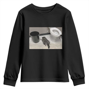 Funny Drunk Raccoon Youth Sweatshirt Vintage Liquor Store Trash Panda Memes TS10 Black Print Your Wear