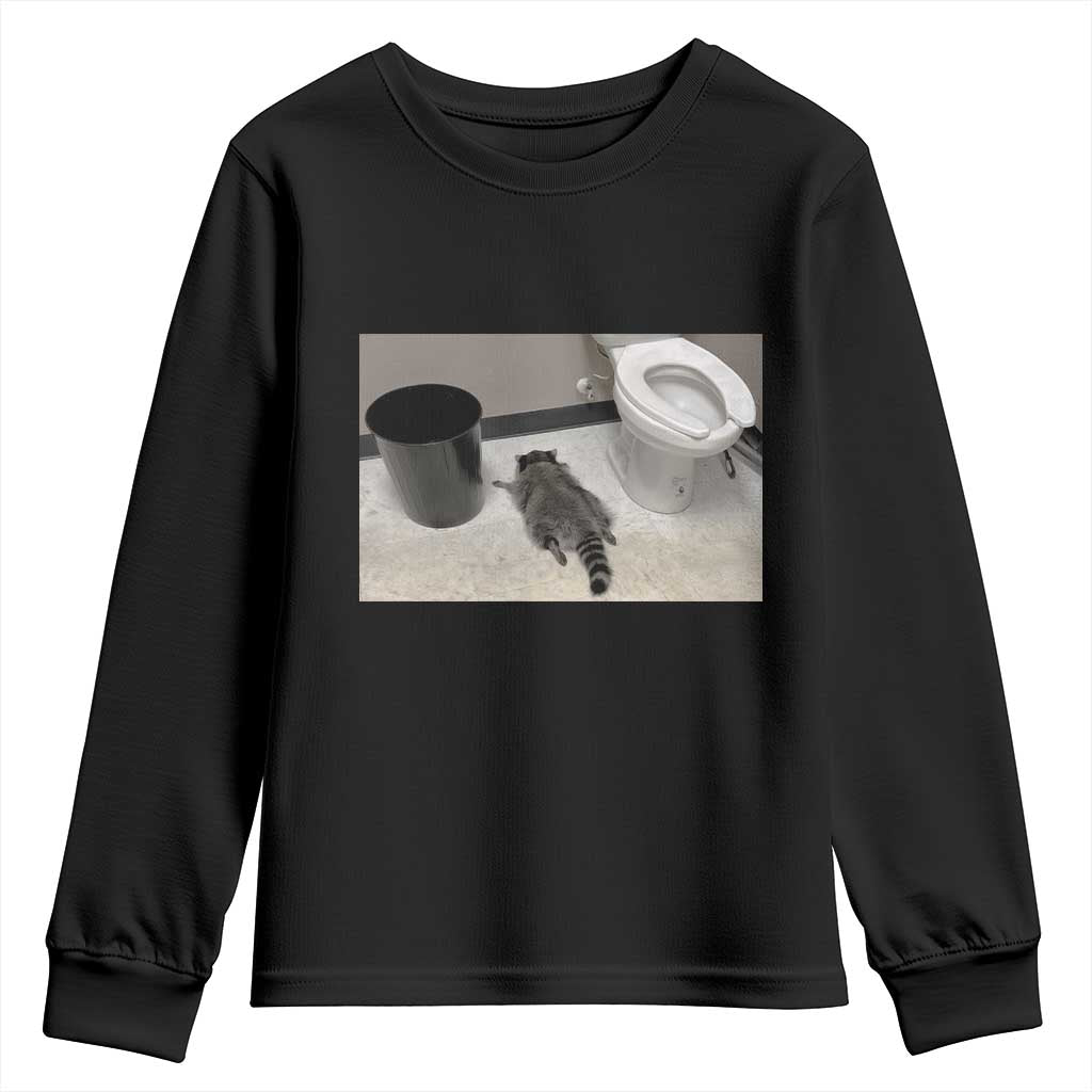 Funny Drunk Raccoon Youth Sweatshirt Vintage Liquor Store Trash Panda Memes TS10 Black Print Your Wear