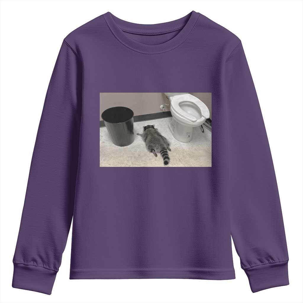 Funny Drunk Raccoon Youth Sweatshirt Vintage Liquor Store Trash Panda Memes TS10 Purple Print Your Wear