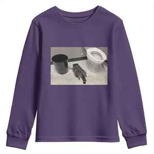 Funny Drunk Raccoon Youth Sweatshirt Vintage Liquor Store Trash Panda Memes TS10 Purple Print Your Wear