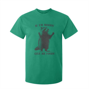 Raccoon Meme T Shirt For Kid If I'm Moody Give Me Foody Feral Gag Gift TS10 Irish Green Print Your Wear