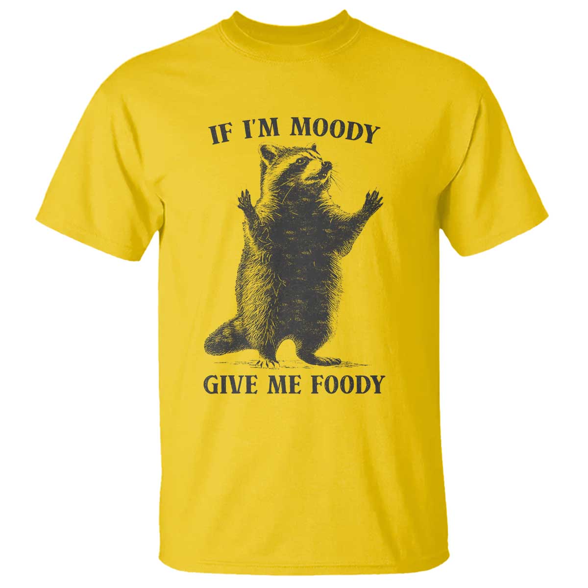 Raccoon Meme T Shirt If I'm Moody Give Me Foody Feral Gag Gift TS10 Daisy Print Your Wear