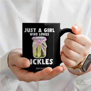 Just a Girl Who Loves Pickles Coffee Mug Pickle Jars with Coquette Bow TS10 Print Your Wear