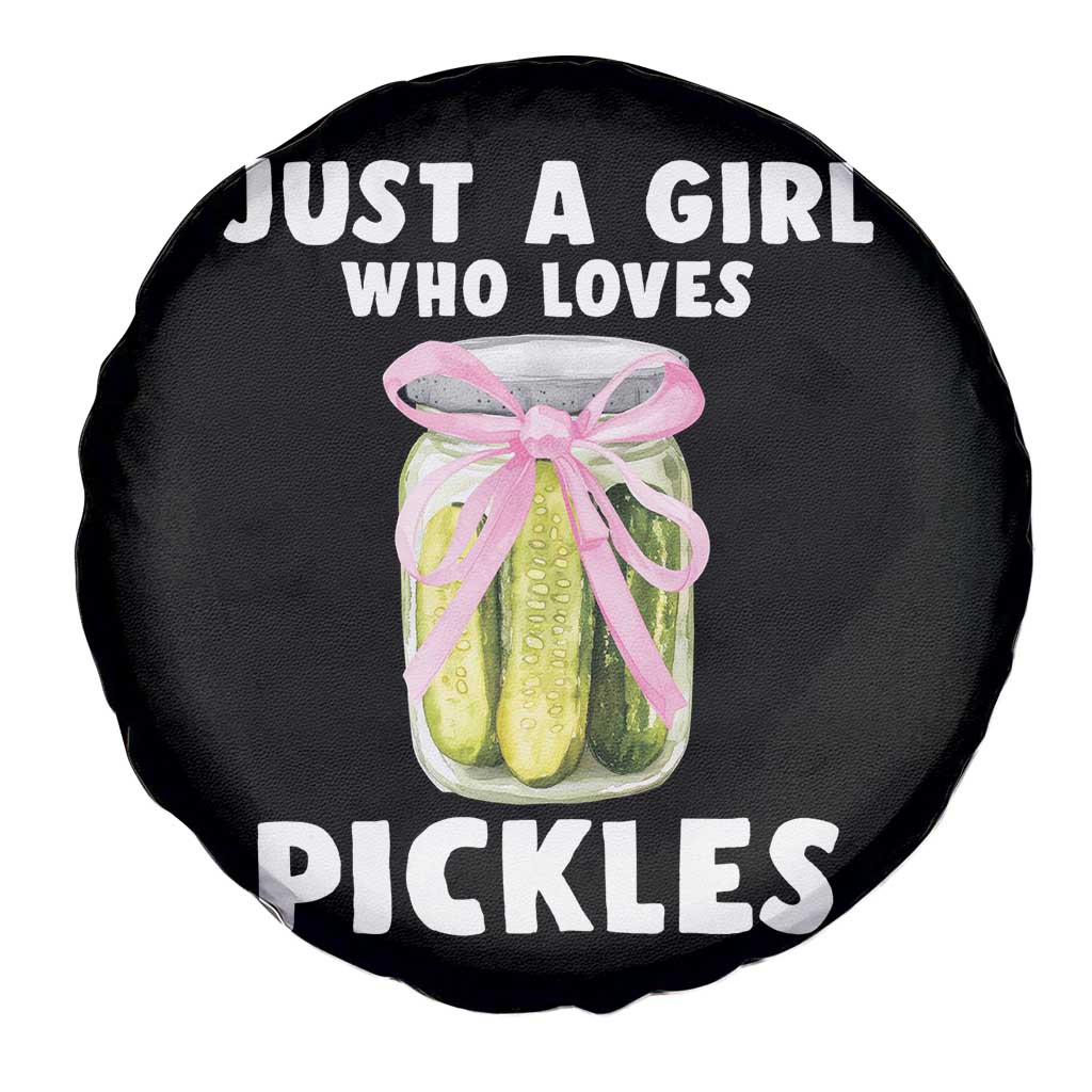 Just a Girl Who Loves Pickles Spare Tire Cover Pickle Jars with Coquette Bow TS10 Print Your Wear