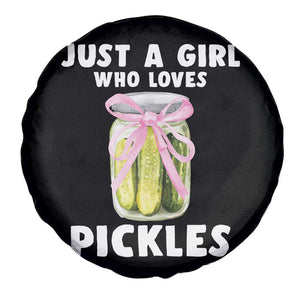 Just a Girl Who Loves Pickles Spare Tire Cover Pickle Jars with Coquette Bow TS10 Print Your Wear