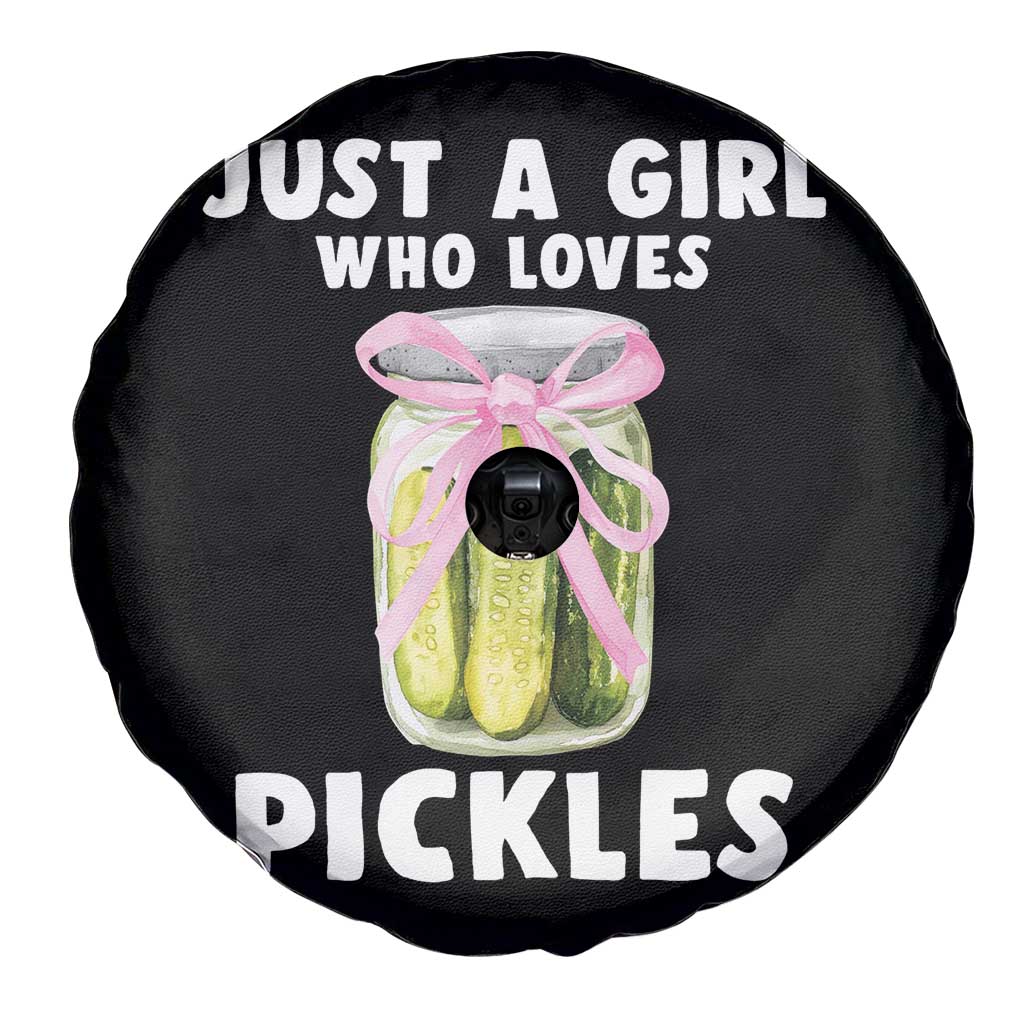 Just a Girl Who Loves Pickles Spare Tire Cover Pickle Jars with Coquette Bow TS10 Print Your Wear